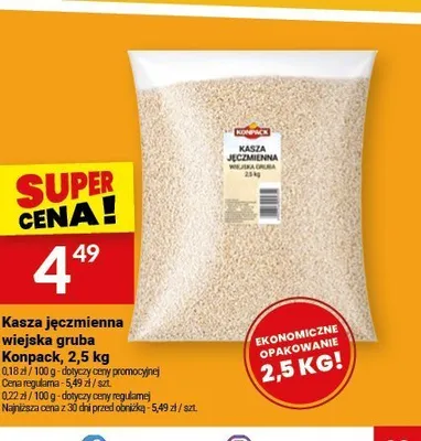 Kasza jęczmienna wiejska gruba Konpack promocja w Twój Market