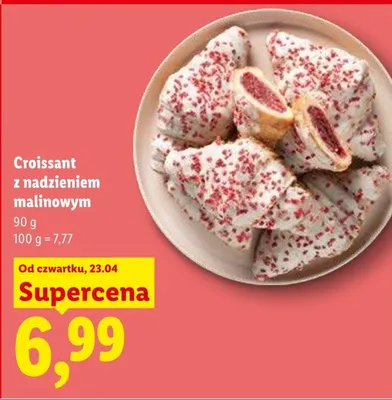 Croissant z nadzieniem malinowym promocja w Lidl