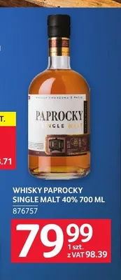 Whisky Paprocky Single Malt promocja w Selgros