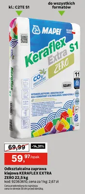 Odkształcalna zaprawa klejowa Keraflex Extra Zero Mapei promocja w Leroy Merlin