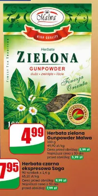 Herbata zielona Gunpowder Malwa promocja w Dino