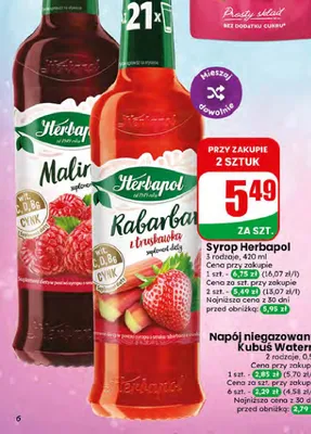 Syrop Rabarbar z truskawką Herbapol promocja w Dino
