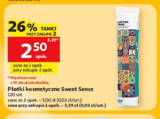 Płatki kosmetyczne Sweet Sense promocja w Auchan