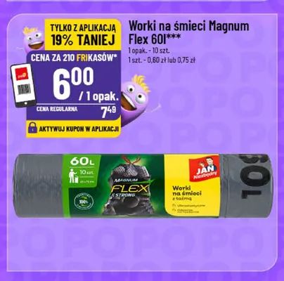 Worki na śmieci Magnum Flex 60 l Jan Niezbędny promocja w POLOmarket