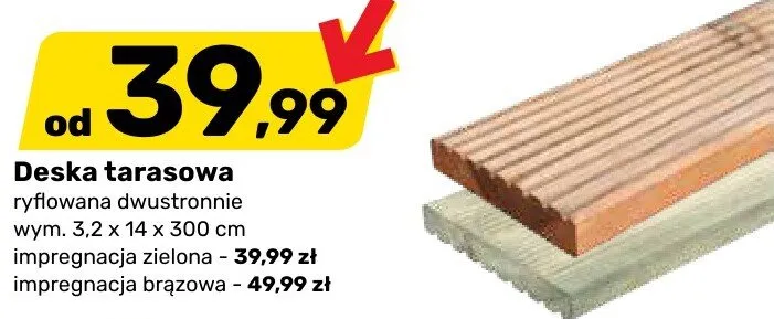 Deska tarasowa ryflowana dwustronnie promocja w Bricomarche