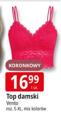 Top damski koronkowy Vento roz. S-XL promocja w Leclerc