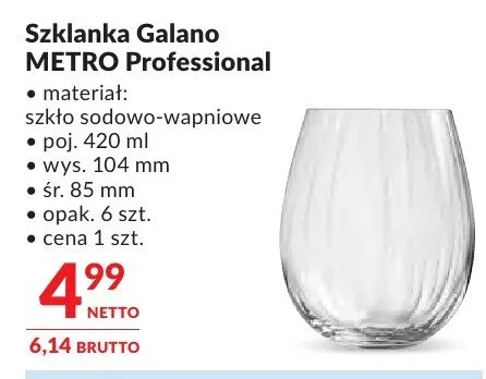 Szklanka Galano METRO Professional promocja w Makro