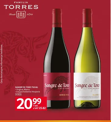 Wino Sangre de Toro Original Hiszpania promocja w Selgros