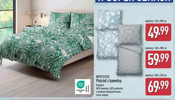Pościel z bawełny NOVITESSE 160x200 cm promocja w Aldi