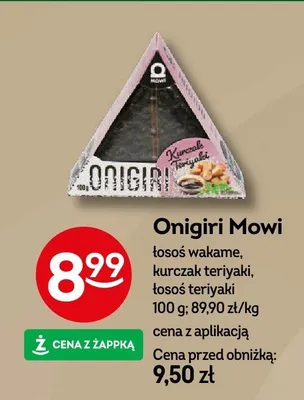 Onigiri Mowi łosoś wakame, kurczak teriyaki, łosoś teriyaki promocja w Żabka
