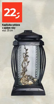 Kapliczka szklana z pędem róży 25 cm promocja w Dealz
