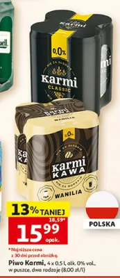 Piwo bezalkoholowe Karmi Kawa Wanilia 4-pak 500ml promocja w Auchan
