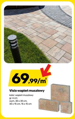 Kostka brukowa Visio wapień muszlowy promocja w Bricomarche