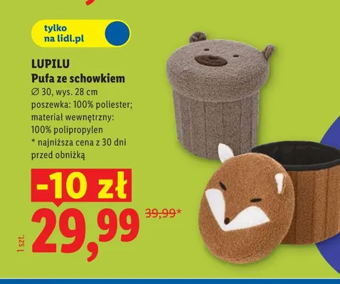 Pufa ze schowkiem Lupilu promocja w Lidl