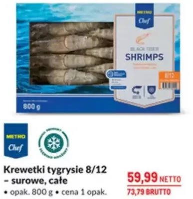 Krewetki tygrysie 8/12 - surowe, całe promocja w Makro