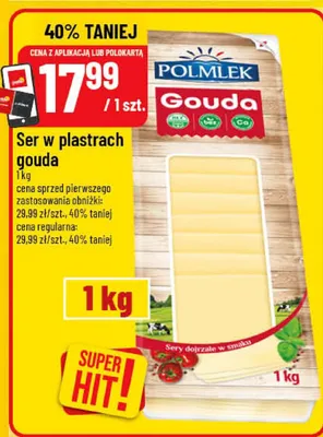 Ser w plastrach Gouda Polmlek promocja w POLOmarket