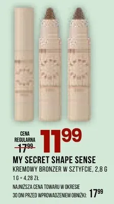 Kremowy bronzer w sztyfcie shape sense, 2,8g promocja w Drogerie Natura