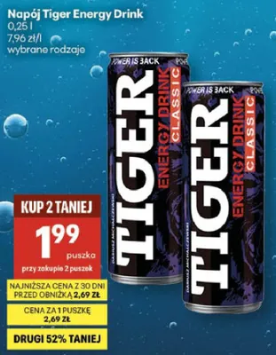 Napój Tiger Energy Drink wybrane rodzaje promocja w Delikatesy Centrum