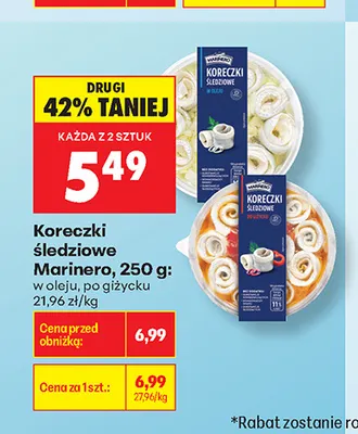 Koreczki śledziowe w oleju Marinero promocja w Biedronka
