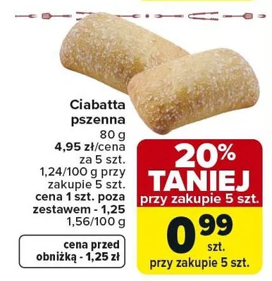 Ciabatta pszenna promocja w Carrefour