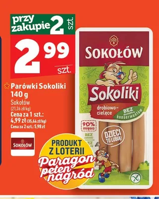 Parówki Sokoliki Sokołów promocja w TOPAZ