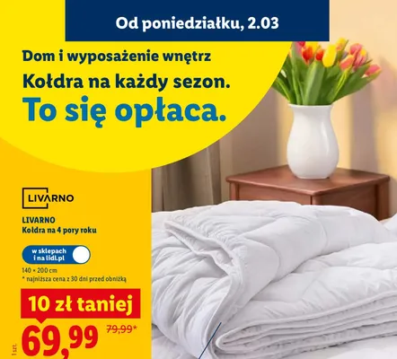Kołdra na 4 pory roku 140×200 cm promocja w Lidl