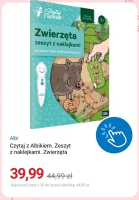 Czytaj z Albikiem. Zeszyt z naklejkami. Zwierzęta Albi promocja w Smyk