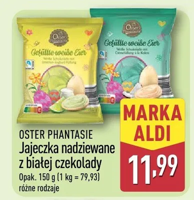Jajeczka nadziewane z białej czekolady promocja w Aldi
