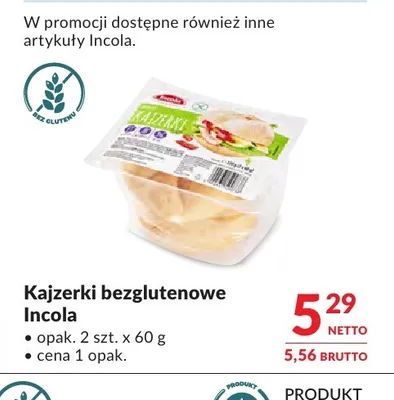 Kajzerki bezglutenowe Incola promocja w Makro