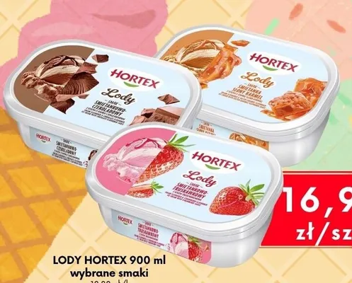 Lody śmietankowo-truskawkowe Hortex promocja w emma MARKET