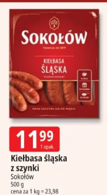 Kiełbasa śląska z szynki Sokołów promocja w Leclerc