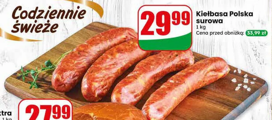 Kiełbasa Polska surowa Agro Rydzyna promocja w Dino
