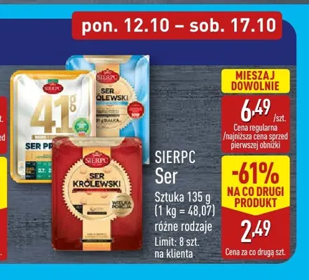 Ser w plastrach Sierpc promocja w Aldi