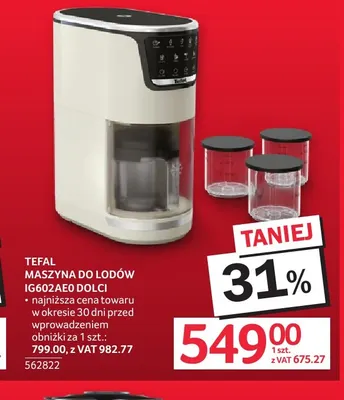 Maszyna do lodów IG602AEO Dolci Tefal promocja w Selgros