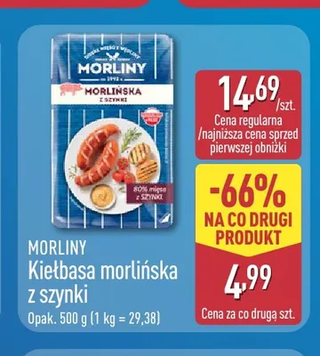 Kiełbasa morlińska z szynki Morliny promocja w Aldi