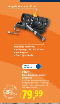 Klucz dynamometryczny do roweru Crivit promocja w Lidl