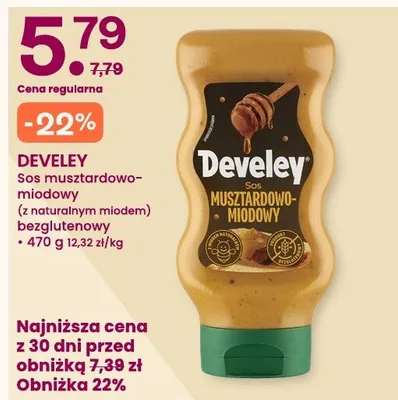 Sos musztardowo-miodowy Develey z naturalnym miodem bezglutenowy promocja w Frisco