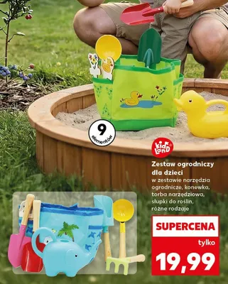 Zestaw ogrodniczy dla dzieci w zestawie narzędzia ogrodnicze, konewka, torba narzędziowa, słupki do roślin, różne rodzaje promocja w Kaufland