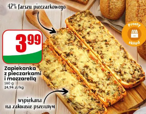 Zapiekanka z pieczarkami i mozzarellą promocja w Dino