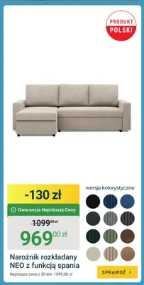 Narożnik rozkładany NEO z funkcją spania promocja w ERLI