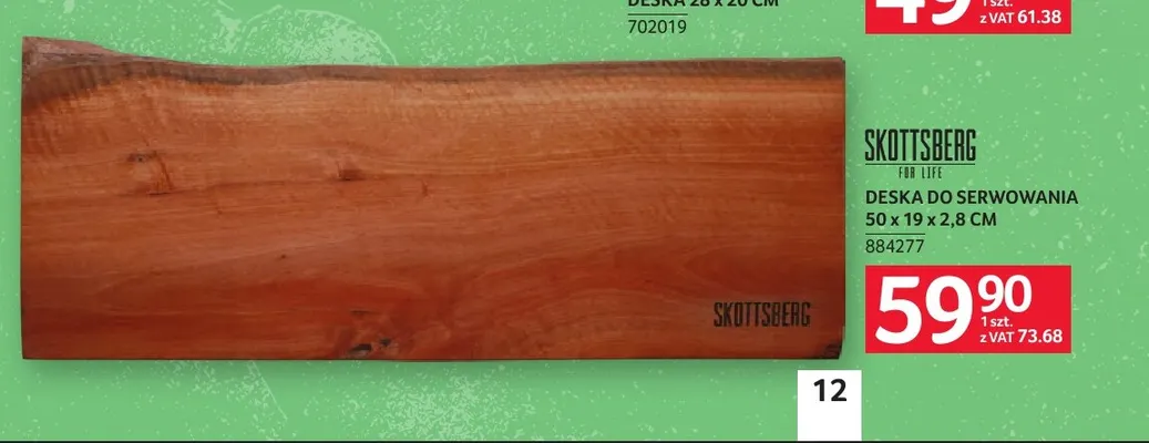 Deska do serwowania 50x19x2,8 cm Skottsberg promocja w Selgros