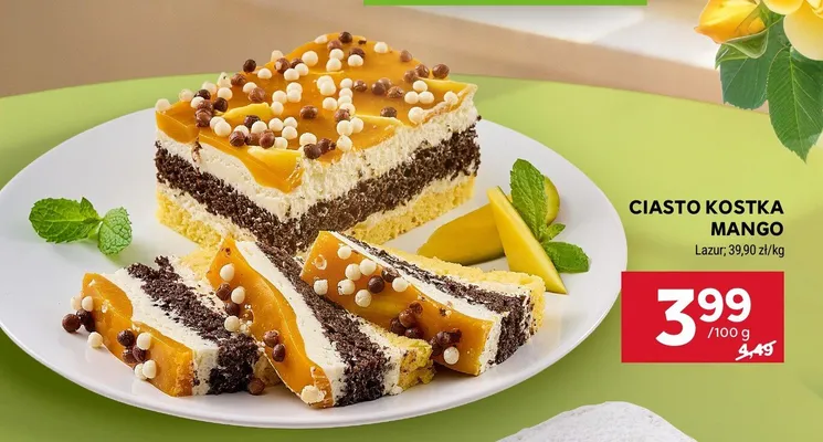 Ciasto Kostka Mango Lazur promocja w Stokrotka