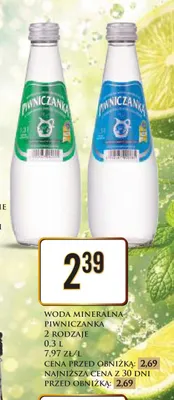 Woda mineralna Piwniczanka 2 rodzaje promocja w Dino
