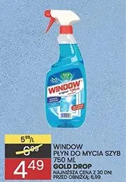 Płyn do mycia szyb Window Gold Drop 750ml promocja w Wafelek