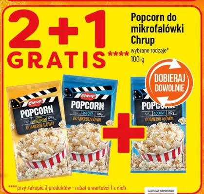 Popcorn do mikrofalówki Chrup wybrane rodzaje promocja w POLOmarket