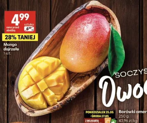 Mango dojrzałe promocja w Delikatesy Centrum