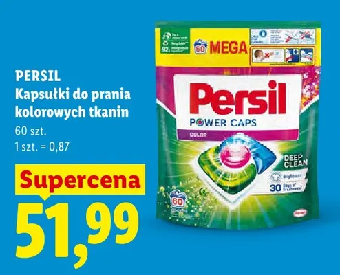 Kapsułki do prania kolorowych tkanin Persil Power Caps Color 60-pak promocja w Lidl