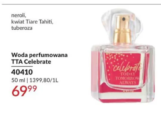 Woda perfumowana Avon TTA Celebrate promocja w AVON
