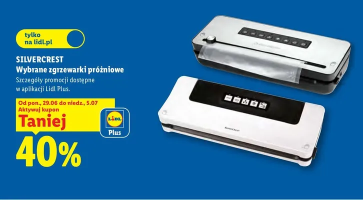 Zgrzewarka próżniowa Silvercrest czarna promocja w Lidl