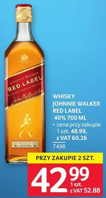 Whisky JOHNNIE WALKER RED LABEL 40% 700 ML promocja w Selgros